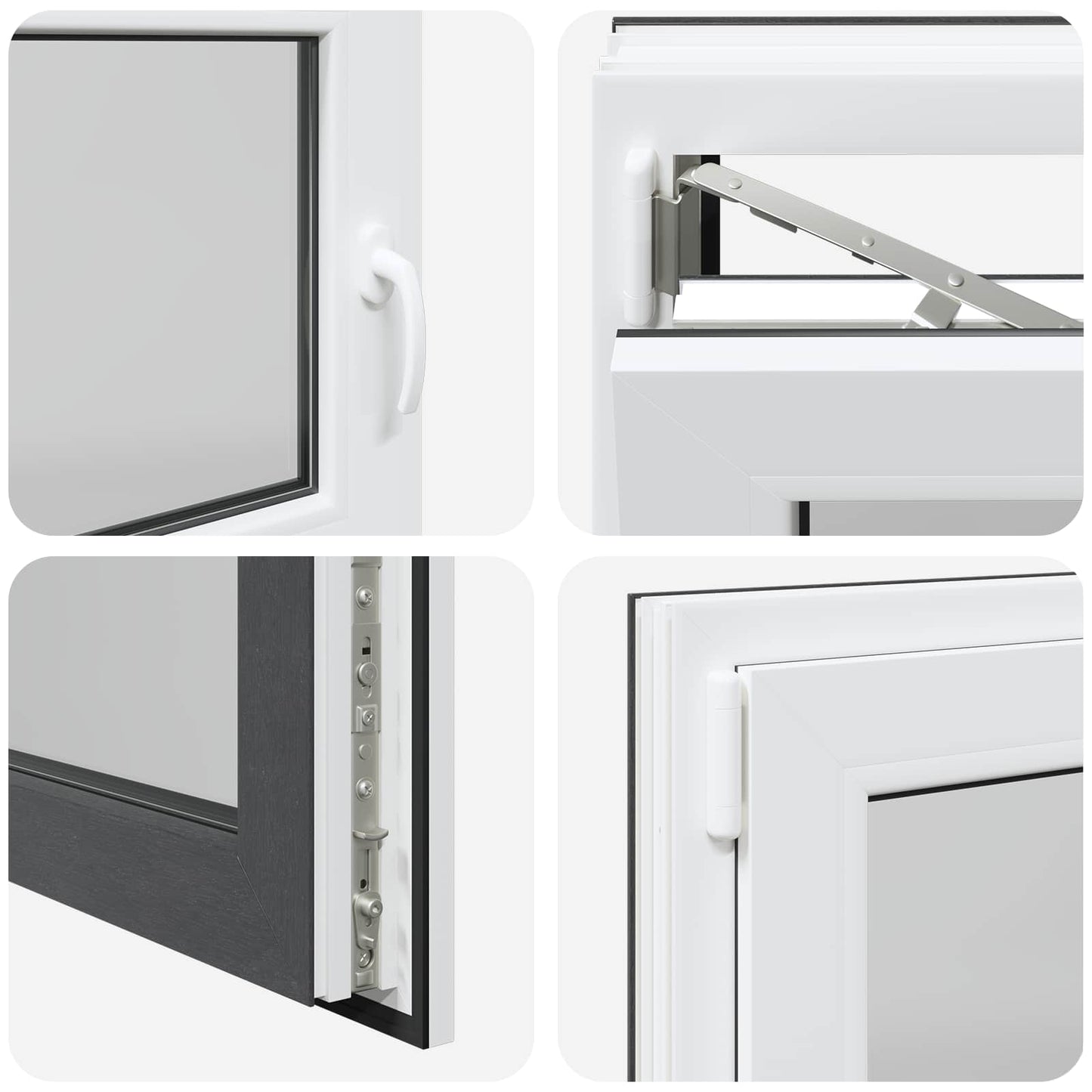 Basement Window RISOR 100 x 60 cm PVC and Glass Anthracite