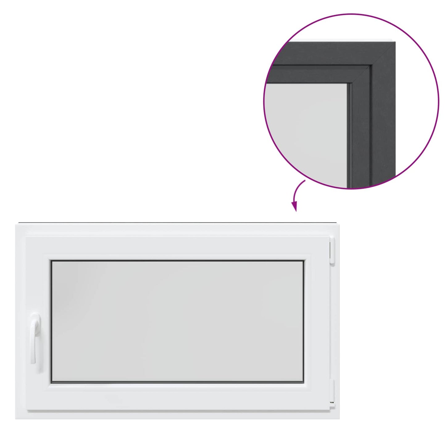 Basement Window RISOR 100 x 70 cm PVC and Glass Anthracite