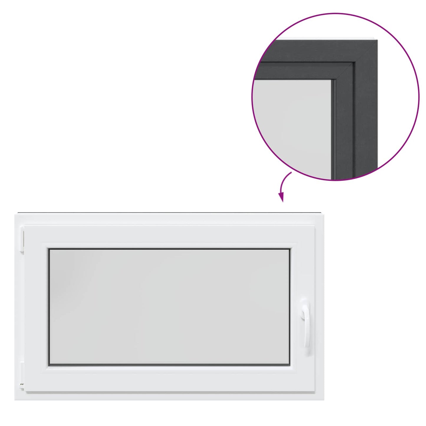 Basement Window RISOR 100 x 70 cm PVC and Glass Anthracite
