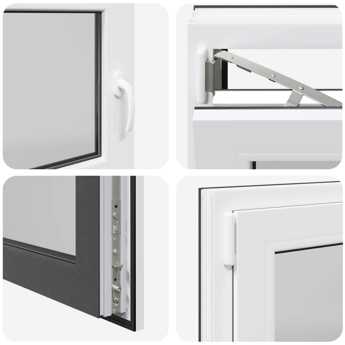 Basement Window RISOR 110 x 50 cm PVC and Glass Anthracite