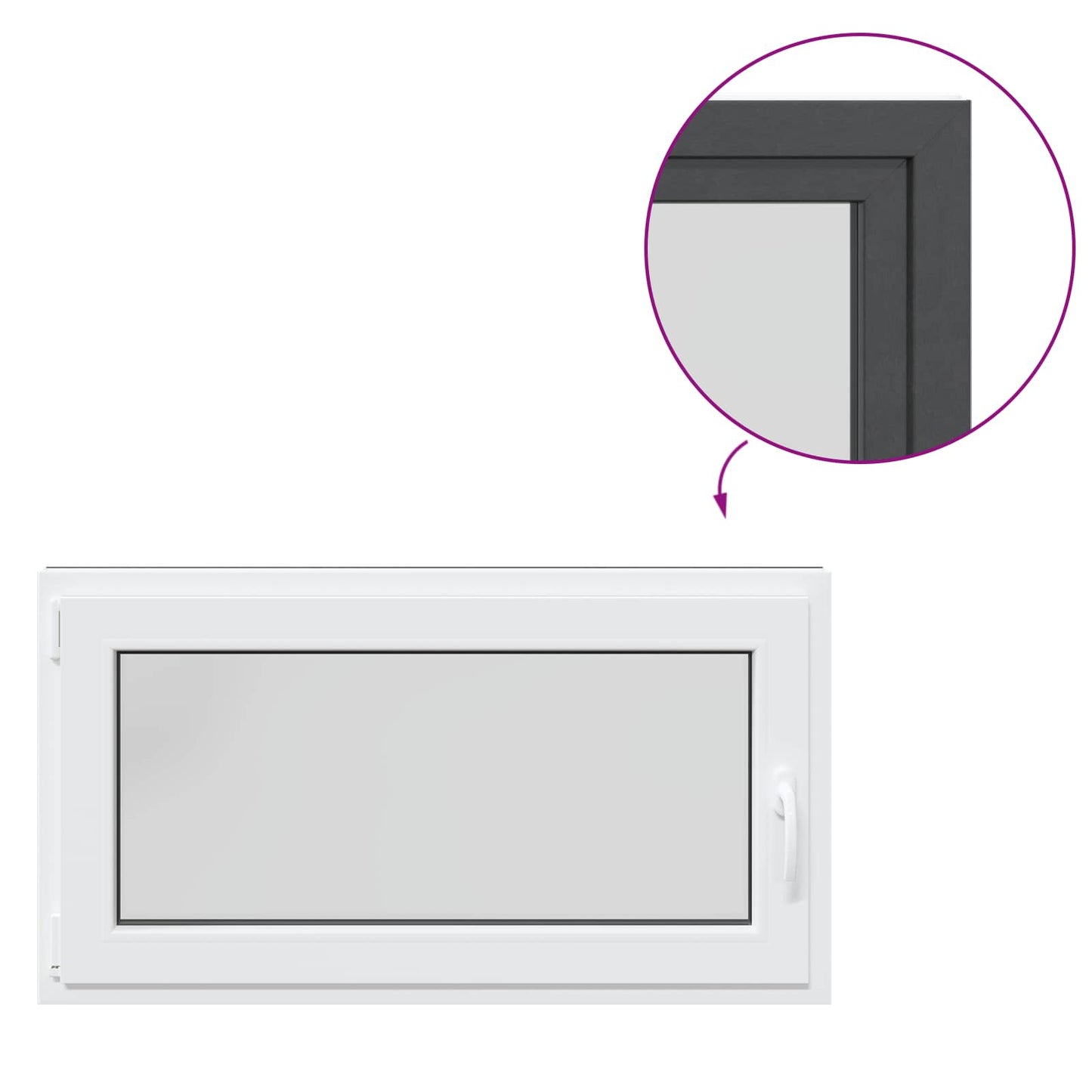 Basement Window RISOR 110 x 60 cm PVC and Glass Anthracite