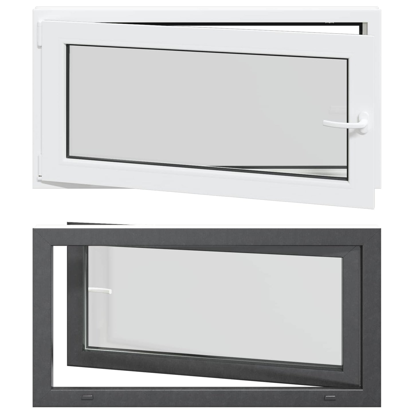 Basement Window RISOR 110 x 60 cm PVC and Glass Anthracite