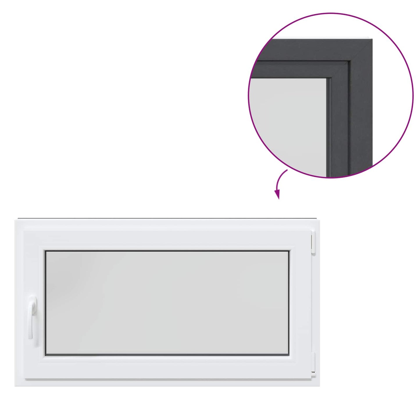 Tilt & Turn Basement Window RISOR 110 x 70 cm PVC and Glass