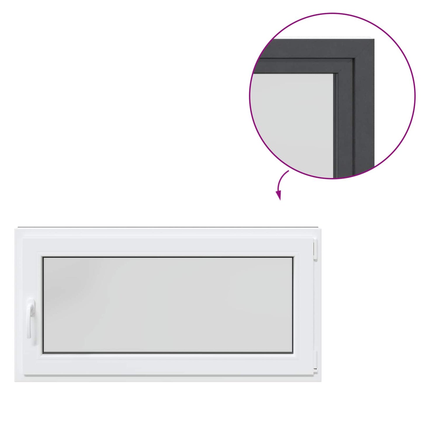 Basement Window RISOR 120 x 60 cm PVC and Glass Anthracite