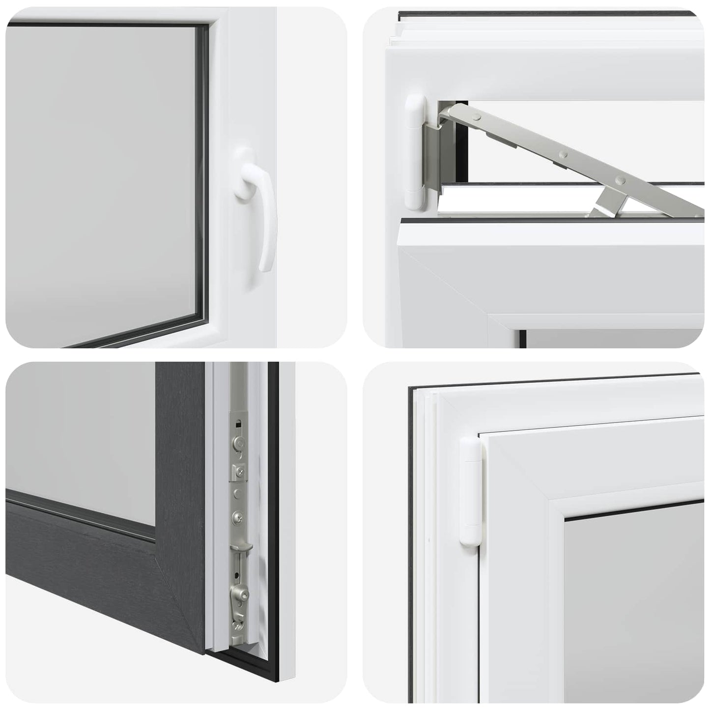 Basement Window RISOR 120 x 60 cm PVC and Glass Anthracite