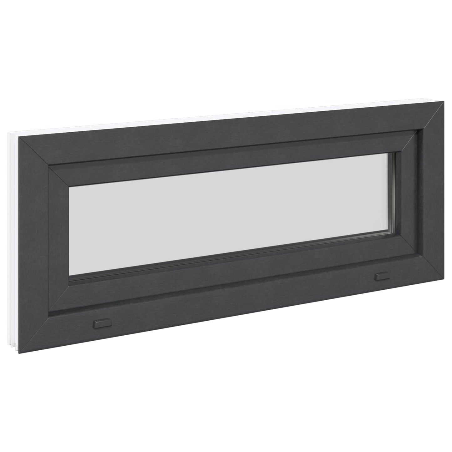 Basement Window RISOR 110 x 40 cm PVC and Glass Anthracite