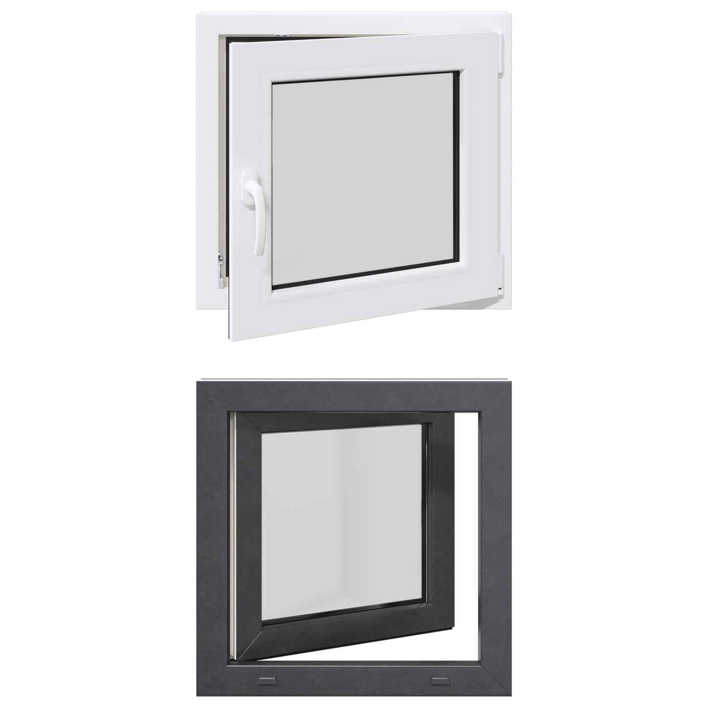 Basement Window RISOR 50 x 50 cm PVC and Glass Anthracite