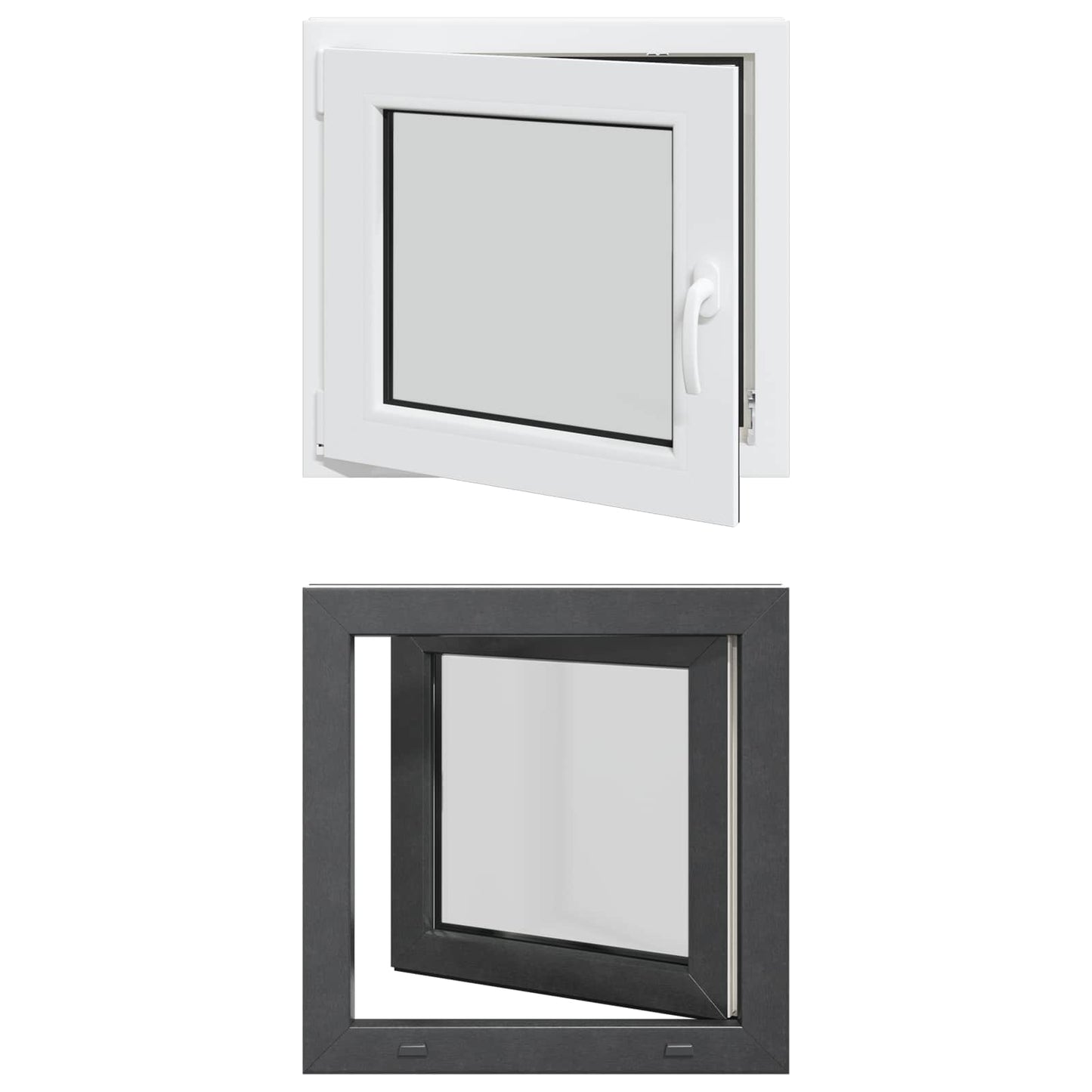 Basement Window RISOR 50 x 50 cm PVC and Glass Anthracite