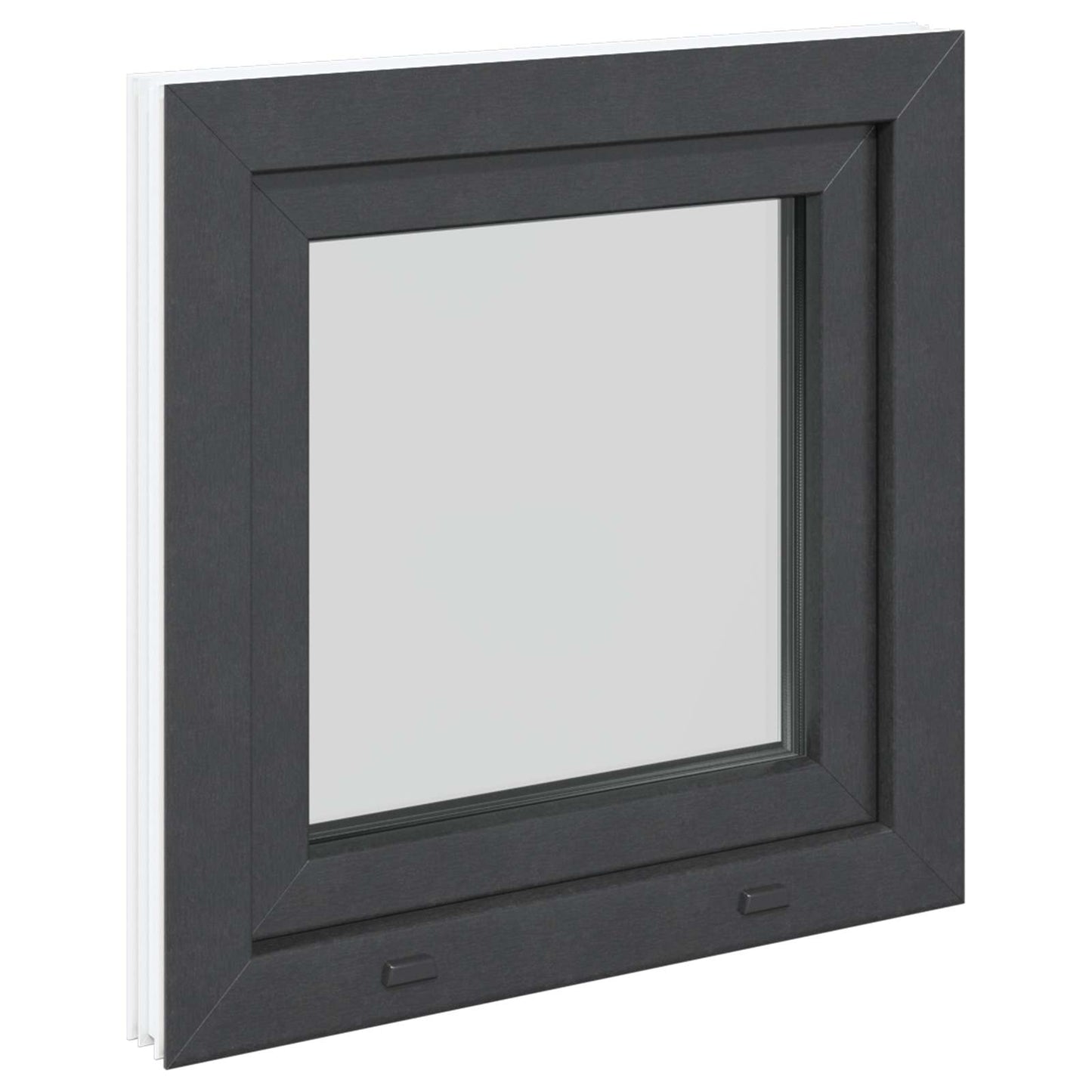 Basement Window RISOR 50 x 50 cm PVC and Glass Anthracite
