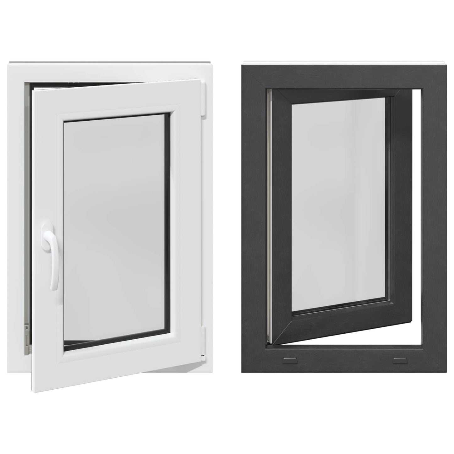 Basement Window RISOR 60 x 90 cm PVC and Glass Anthracite