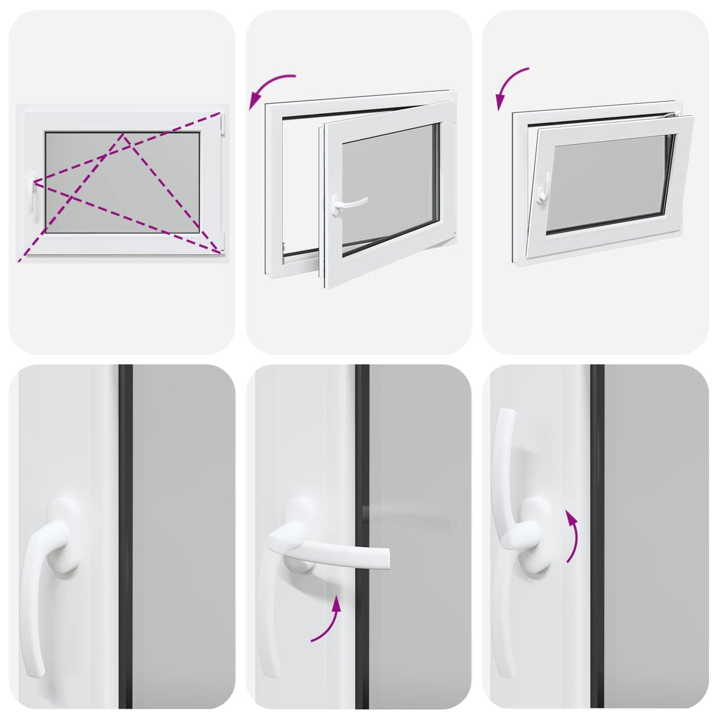 Tilt & Turn Basement Window RISOR 60 x 100 cm PVC and Glass