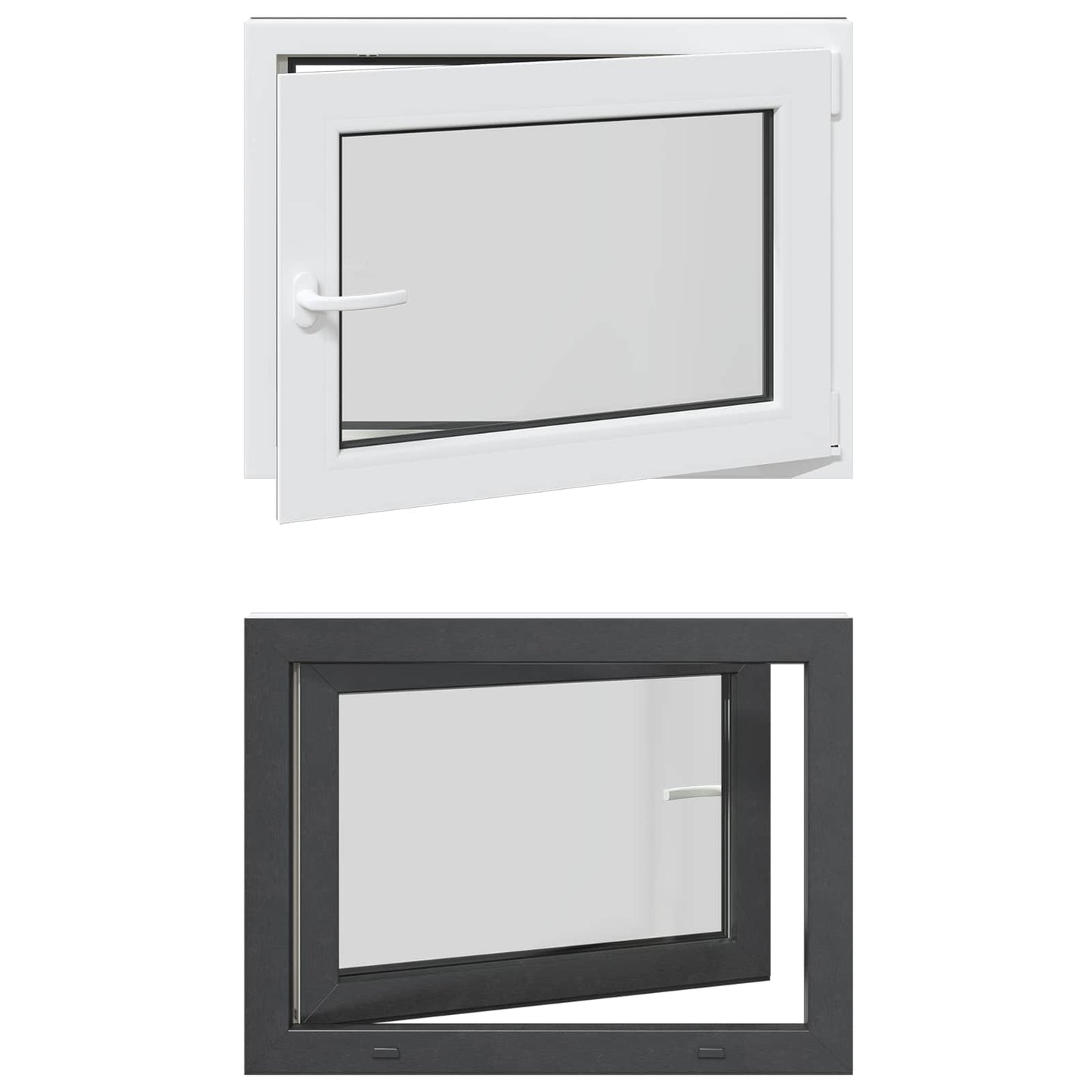 Basement Window RISOR 80 x 50 cm PVC and Glass Anthracite
