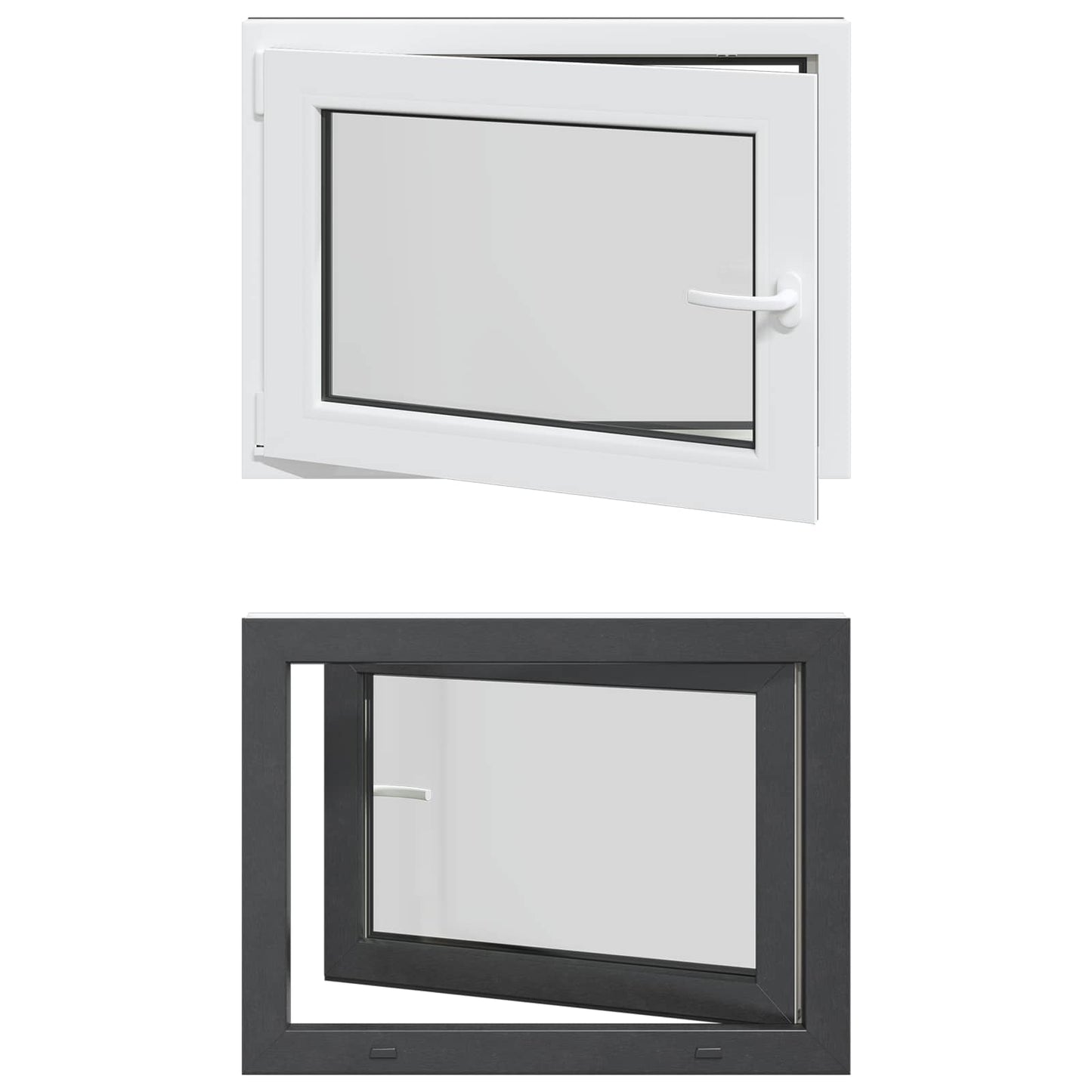 Basement Window RISOR 80 x 60 cm PVC and Glass Anthracite
