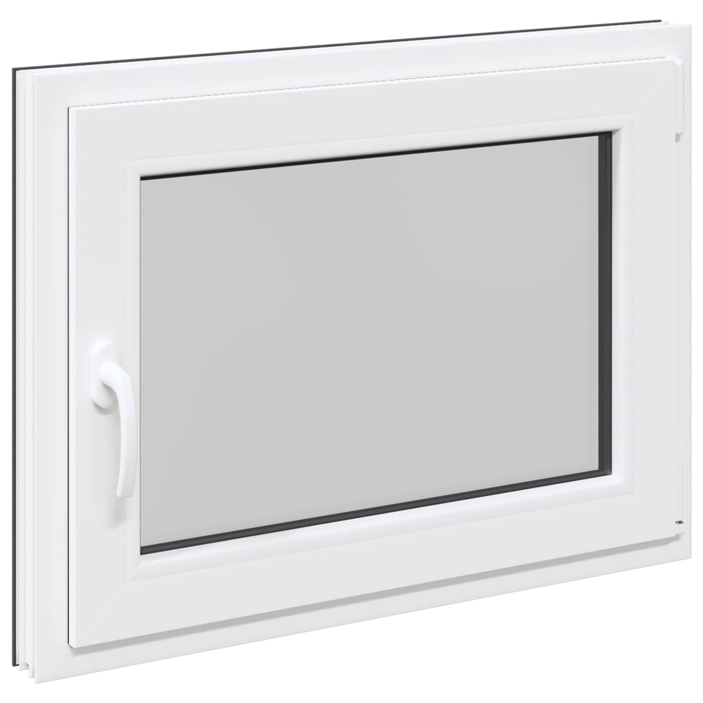 Basement Window RISOR 80 x 60 cm PVC and Glass Anthracite
