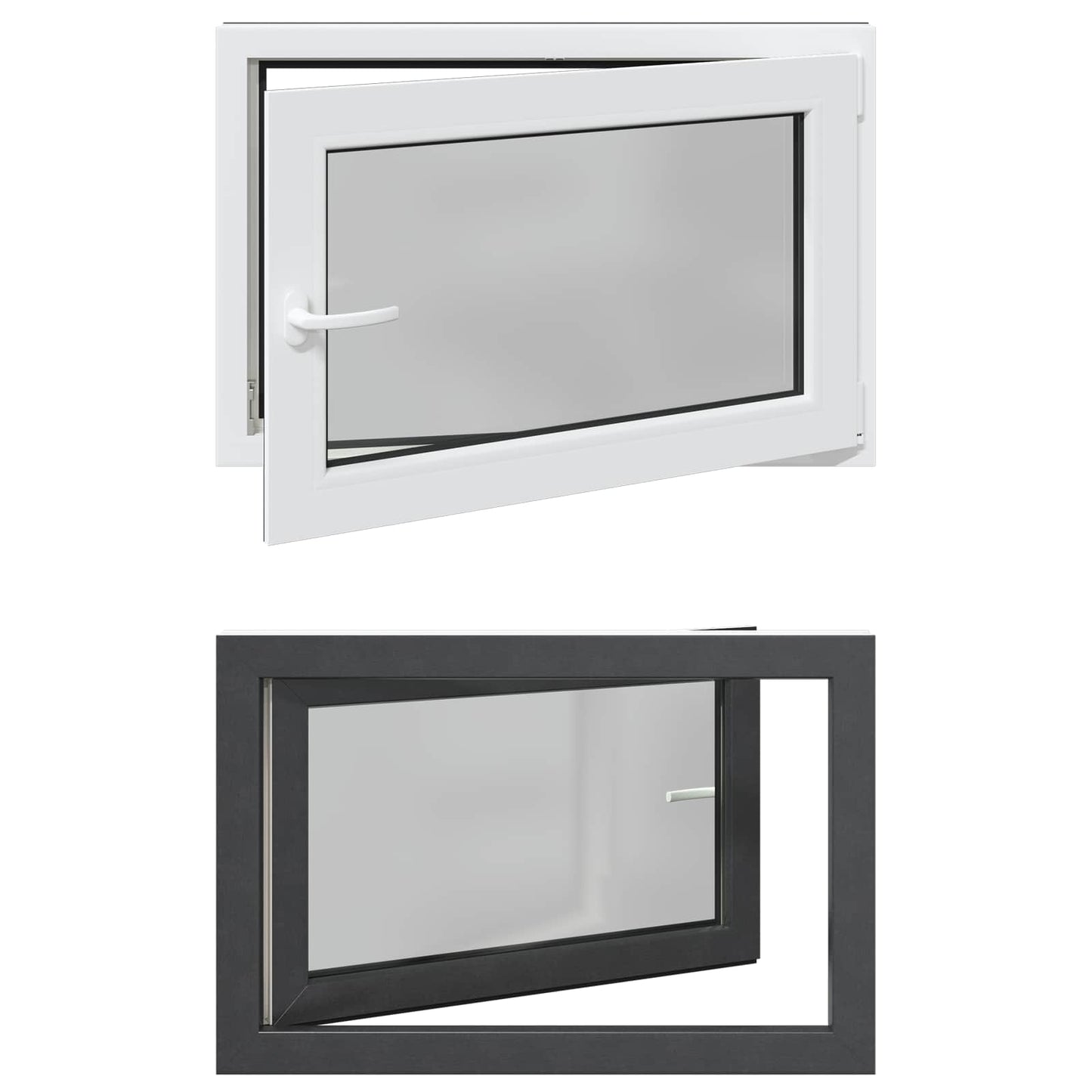 Basement Window RISOR 80 x 70 cm PVC and Glass Anthracite