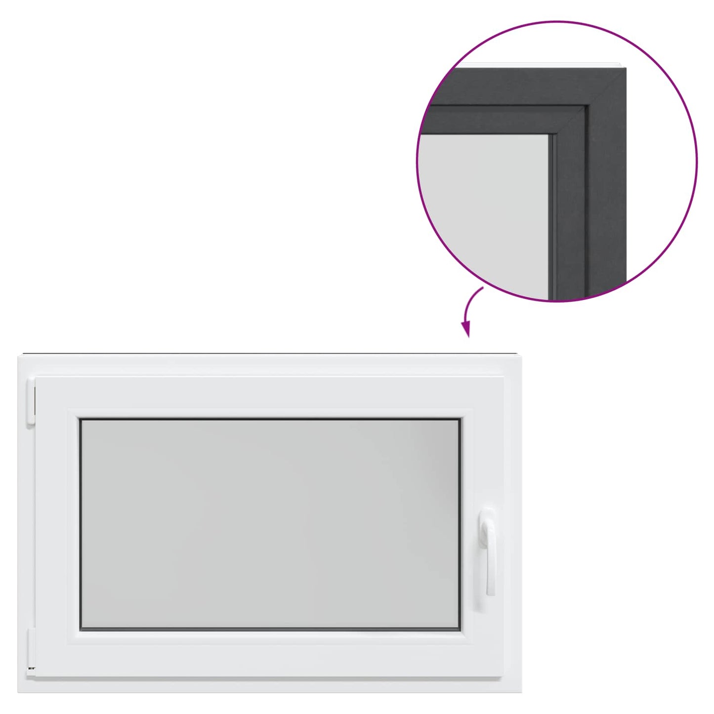Basement Window RISOR 90 x 50 cm PVC and Glass Anthracite