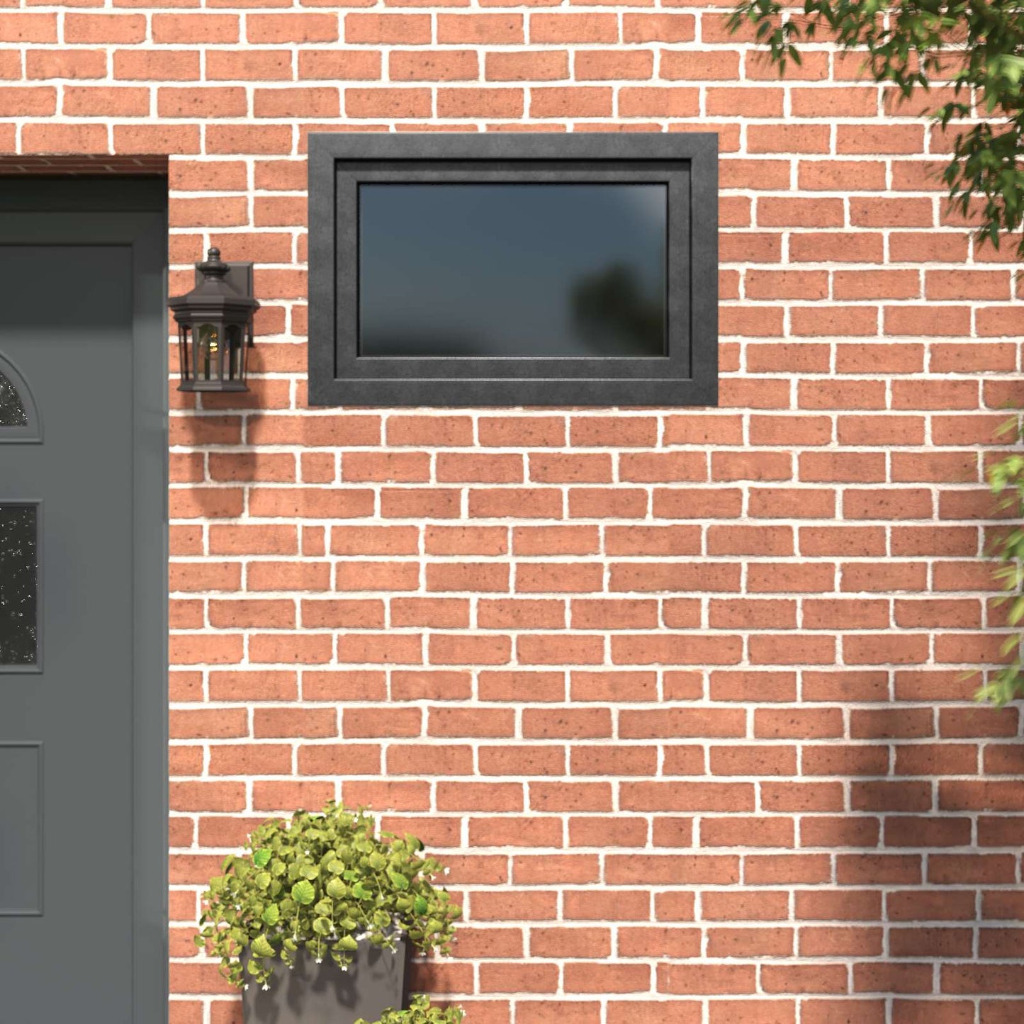 Basement Window RISOR 90 x 50 cm PVC and Glass Anthracite