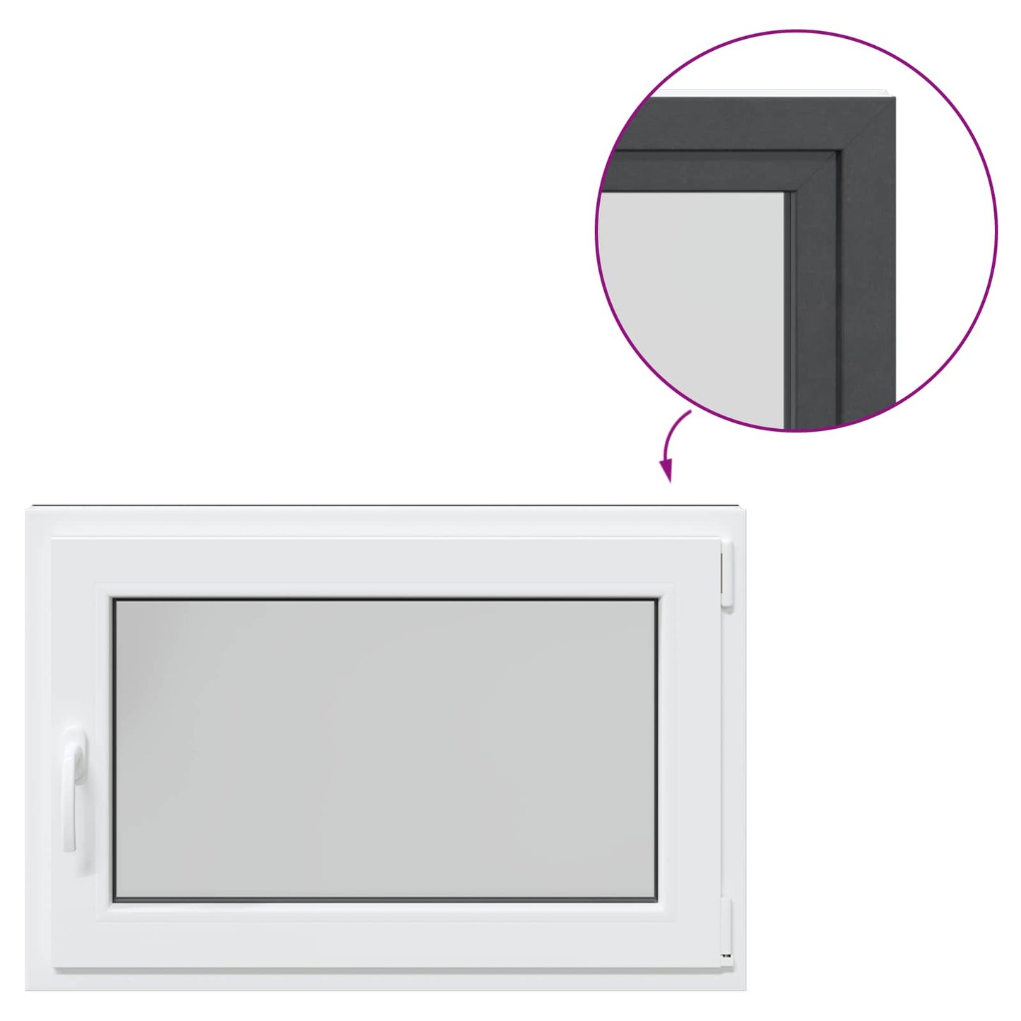 Basement Window RISOR 90 x 60 cm PVC and Glass Anthracite
