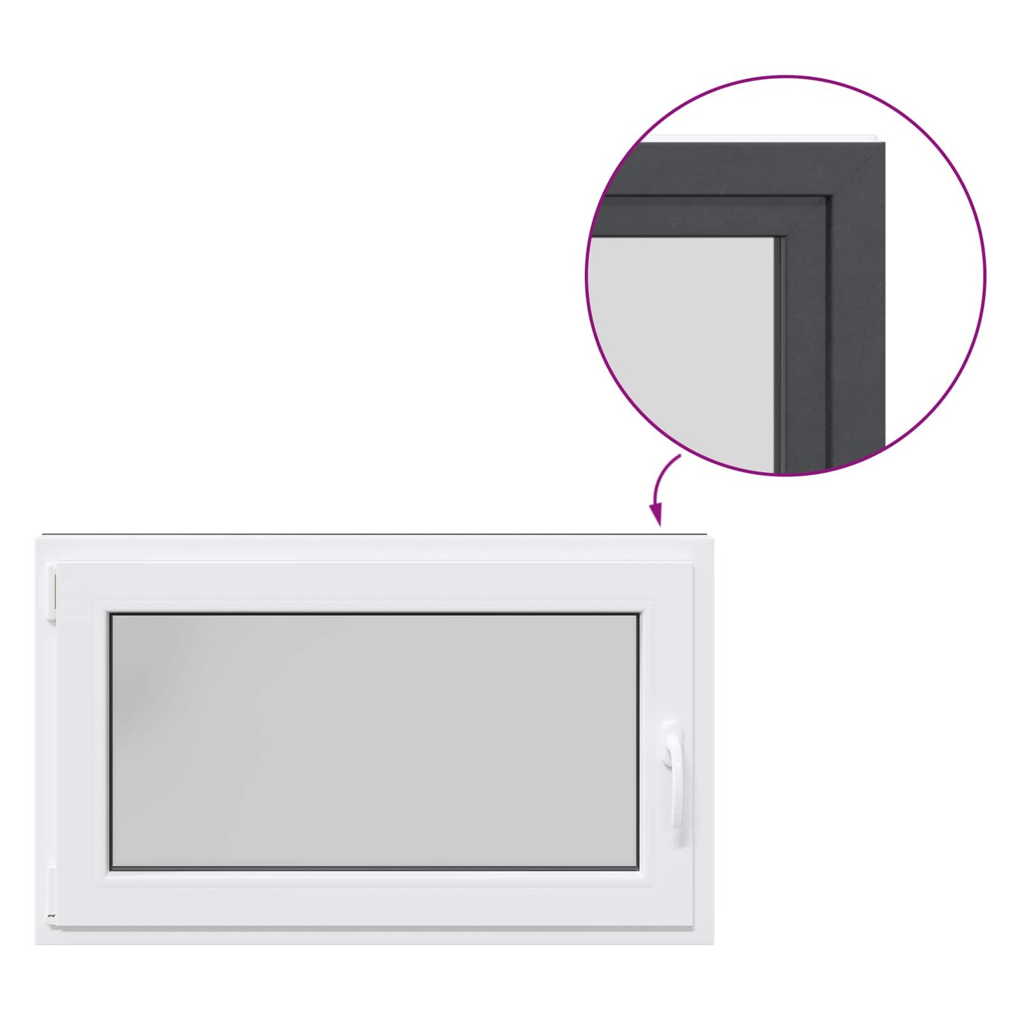 Basement Window RISOR 100 x 50 cm PVC and Glass Anthracite