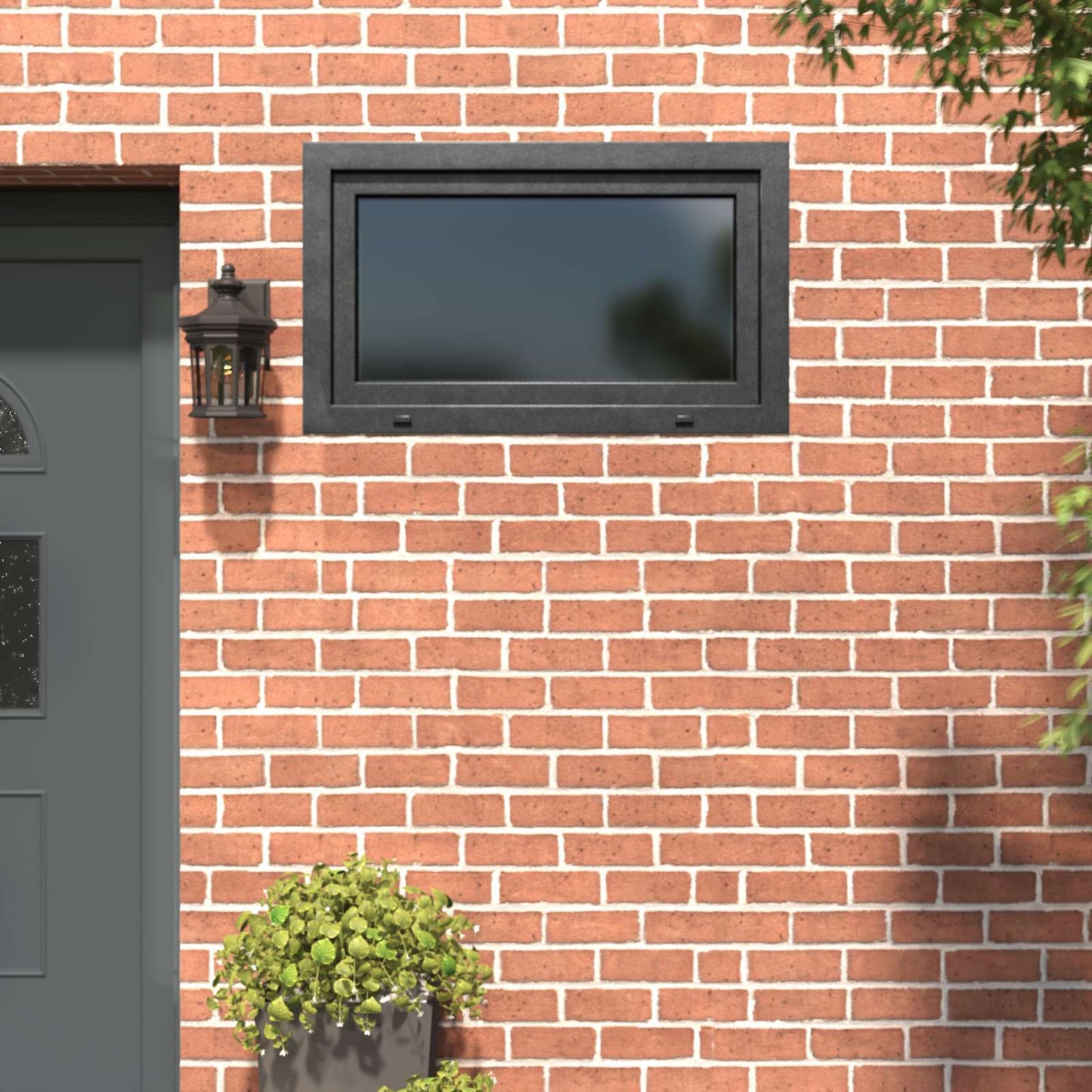 Basement Window RISOR 100 x 60 cm PVC and Glass Anthracite