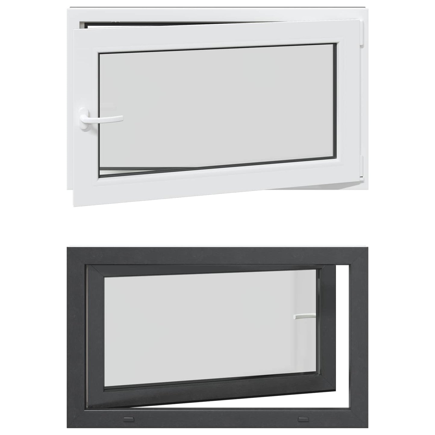 Basement Window RISOR 100 x 70 cm PVC and Glass Anthracite