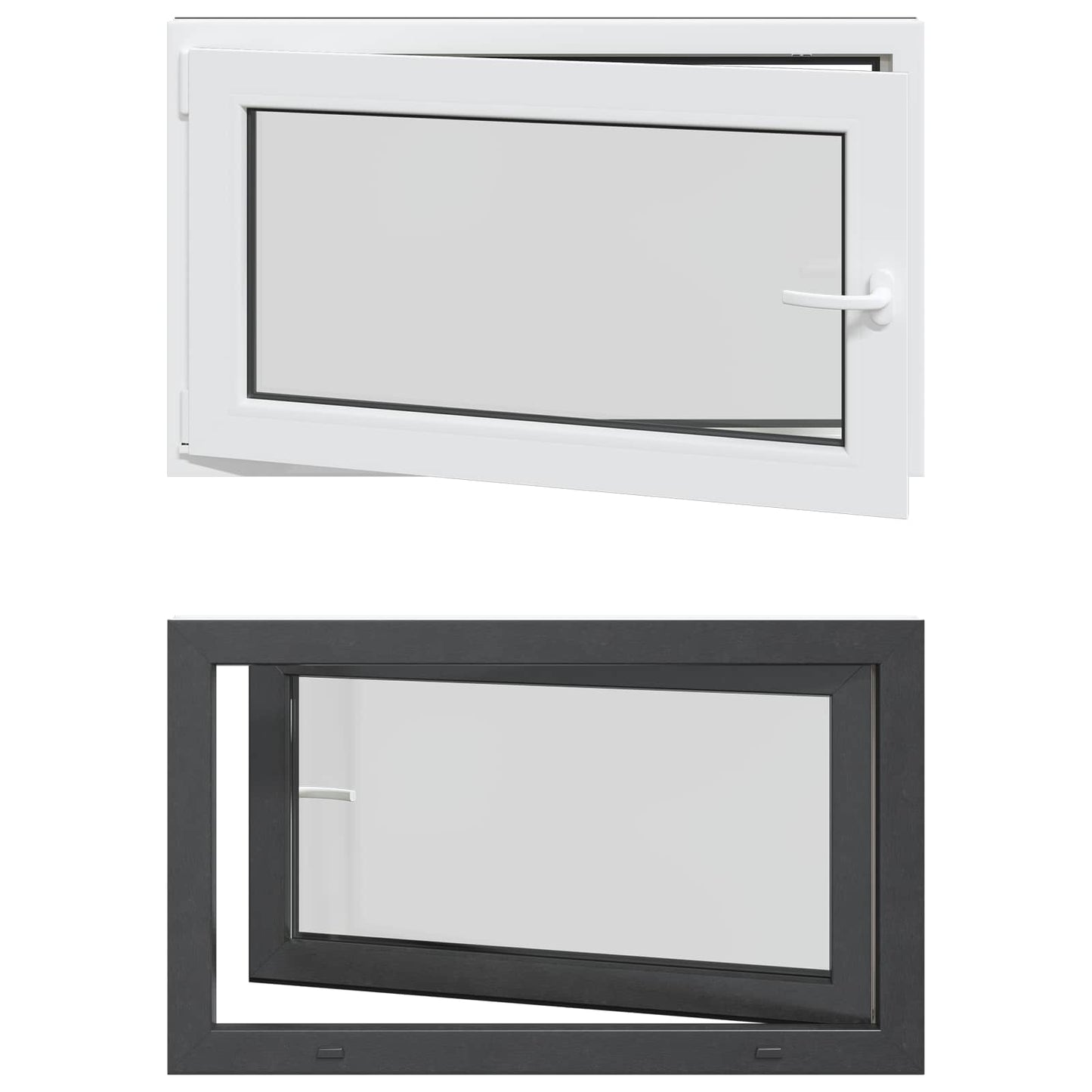 Basement Window RISOR 100 x 70 cm PVC and Glass Anthracite