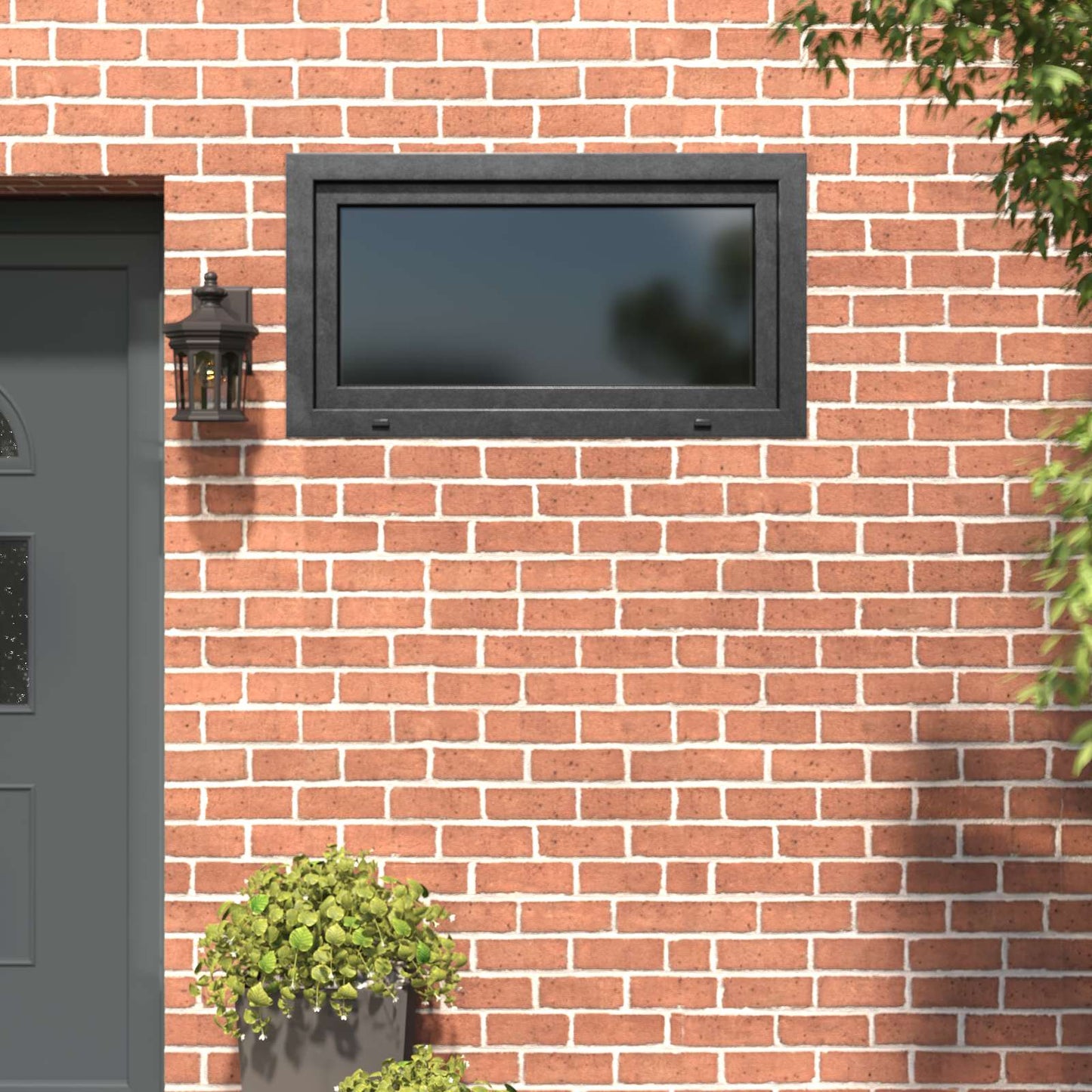 Basement Window RISOR 110 x 70 cm PVC and Glass Anthracite