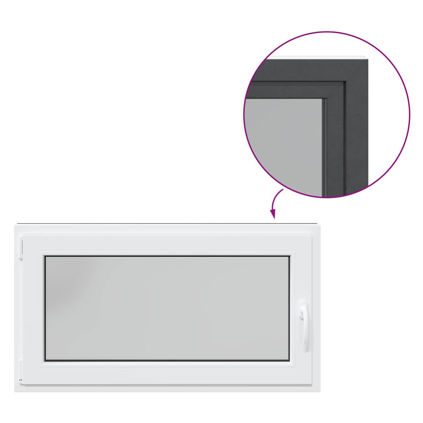 Basement Window RISOR 110 x 70 cm PVC and Glass Anthracite