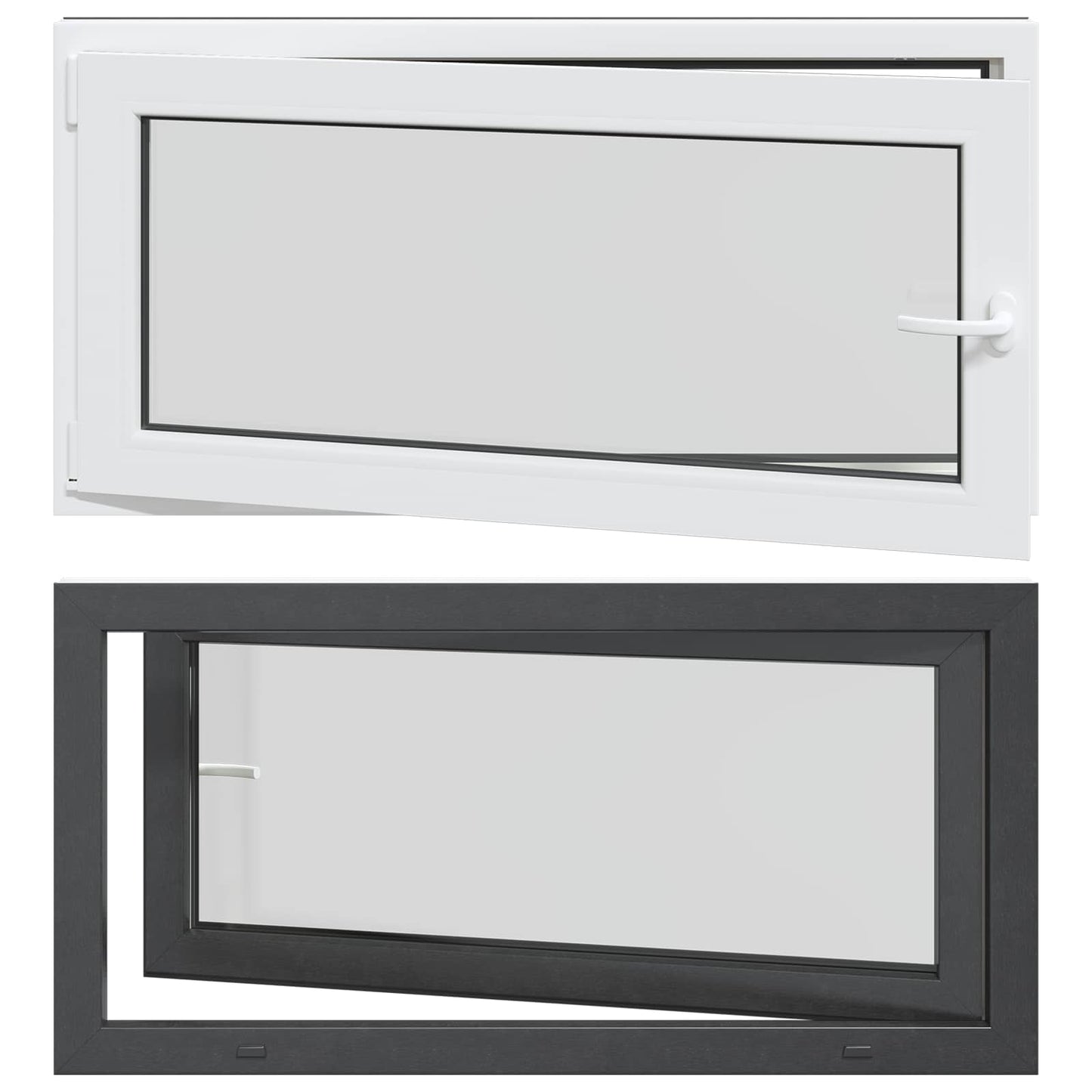 Basement Window RISOR 120 x 60 cm PVC and Glass Anthracite