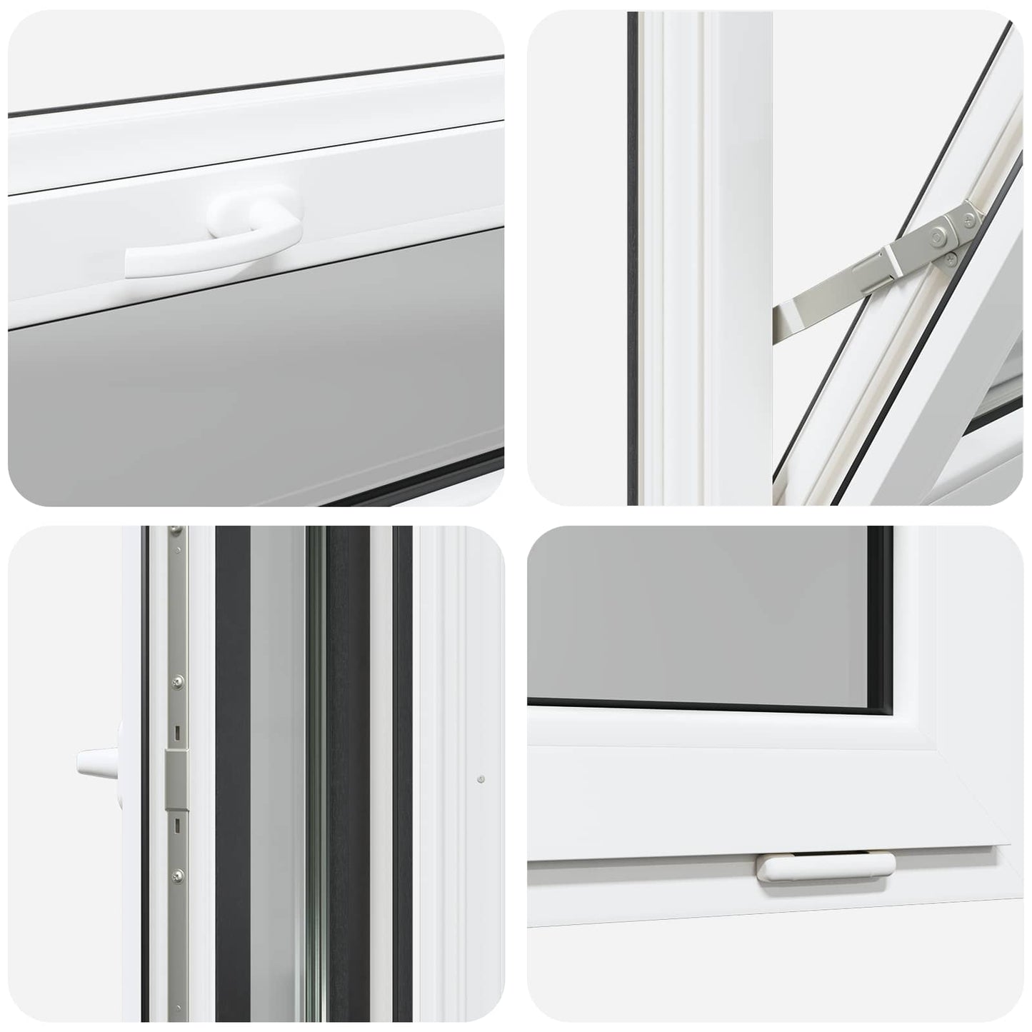 Basement Window RISOR 90 x 40 cm PVC and Glass Anthracite