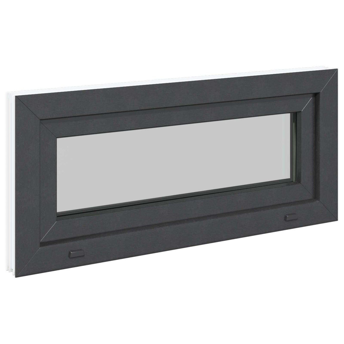 Basement Window RISOR 90 x 40 cm PVC and Glass Anthracite