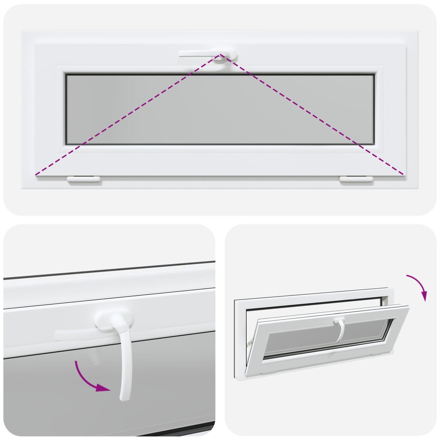 Basement Window RISOR 100 x 40 cm PVC and Glass Anthracite