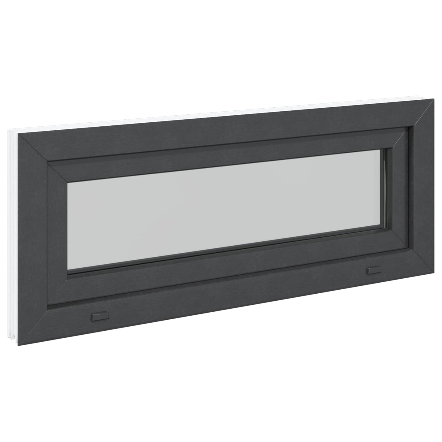 Basement Window RISOR 110 x 40 cm PVC and Glass Anthracite