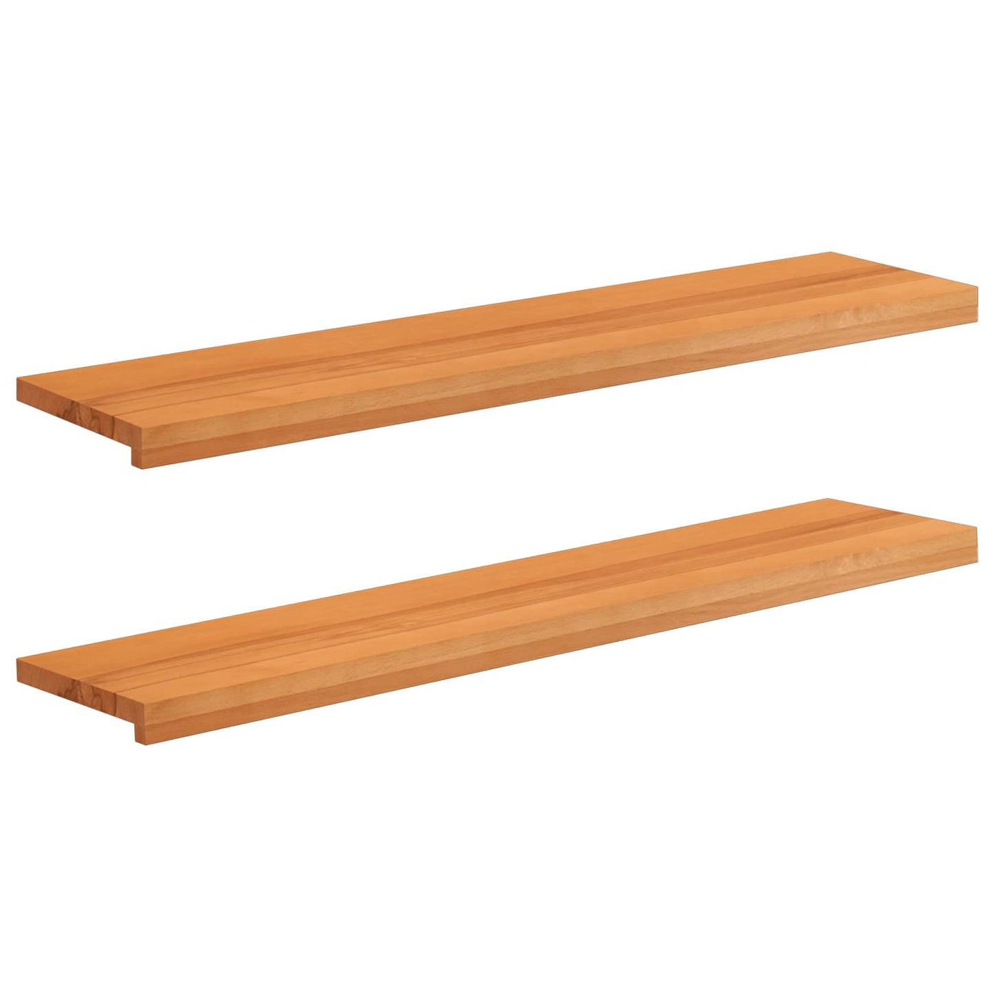 Stair Treads 2 pcs 110 x 25 x 2 cm Light Brown Solid Beech Wood