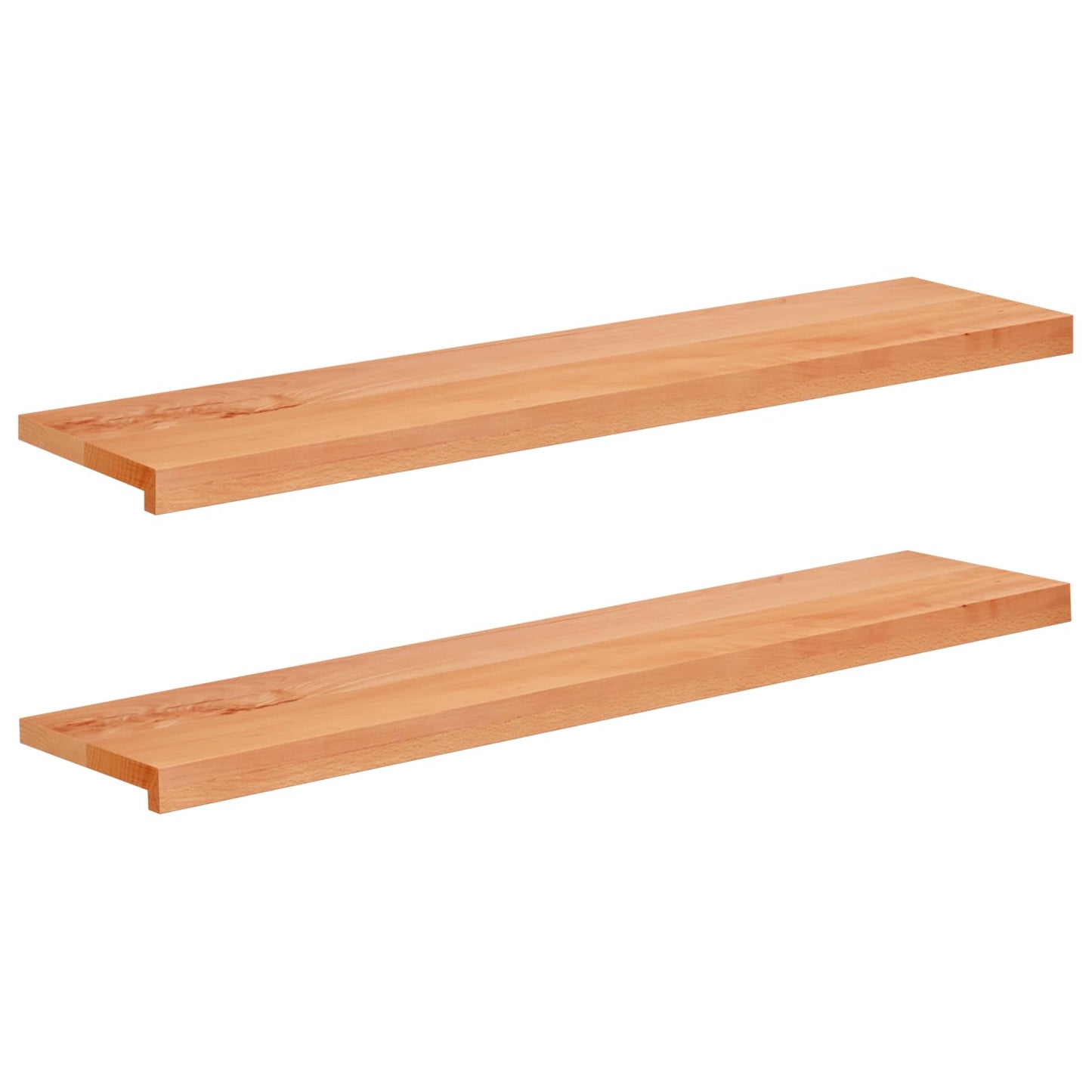 Stair Treads 2 pcs 110 x 25 x 2 cm Varnish Solid Beech Wood