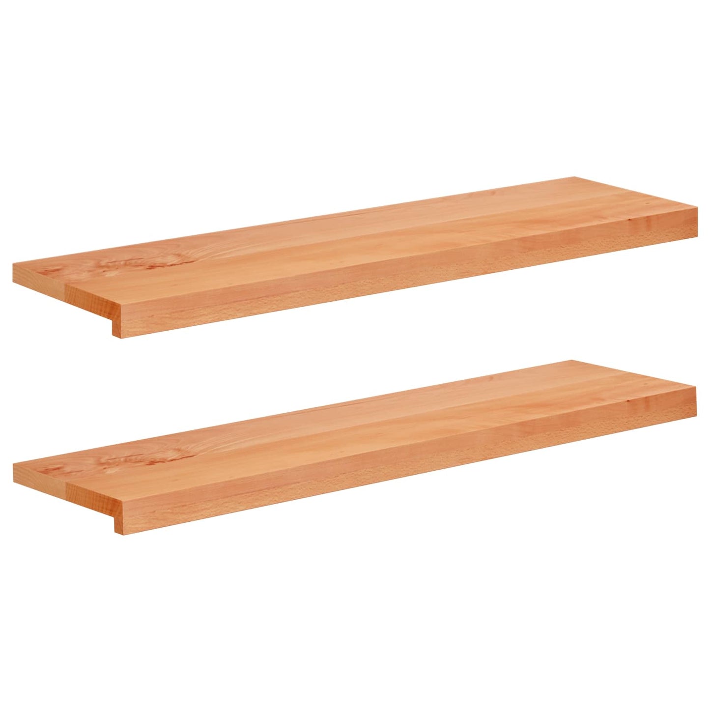 Stair Treads 2 pcs 90 x 30 x 2 cm Varnish Solid Beech Wood