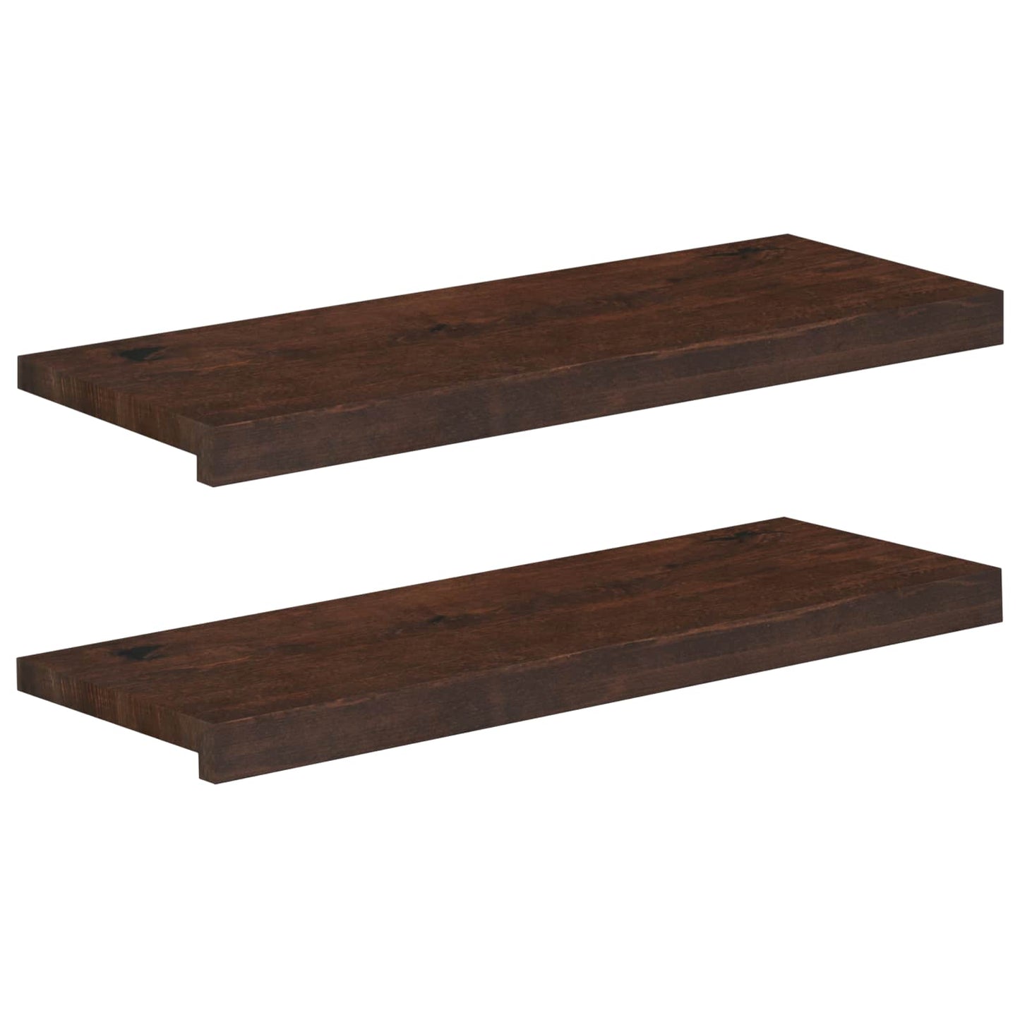 Stair Treads 2 pcs 80 x 25 x 2 cm Dark Brown Solid Beech Wood