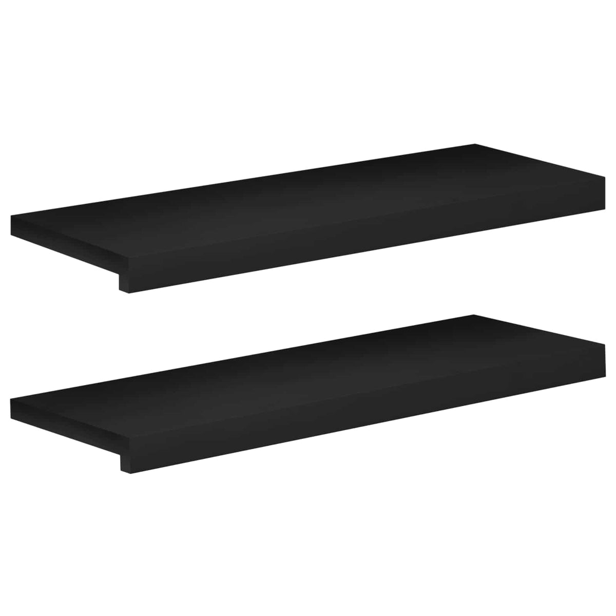 Stair Treads 2 pcs 70 x 25 x 2 cm Black Solid Beech Wood