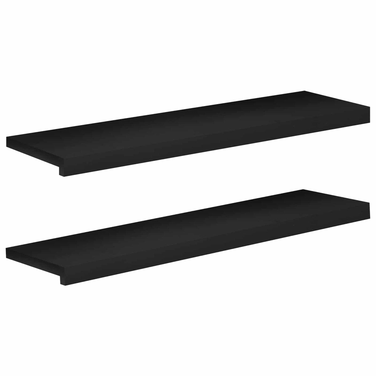 Stair Treads 2 pcs 90 x 25 x 2 cm Black Solid Beech Wood