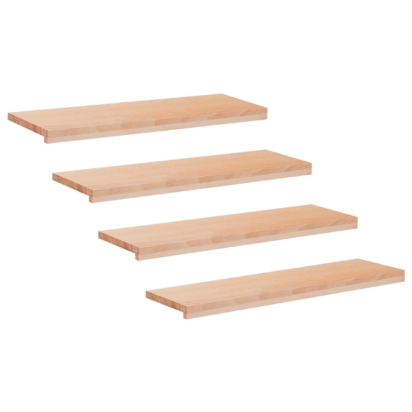 Stair Treads 4 pcs 90 x 25 x 2 cm Natural Solid Beech Wood