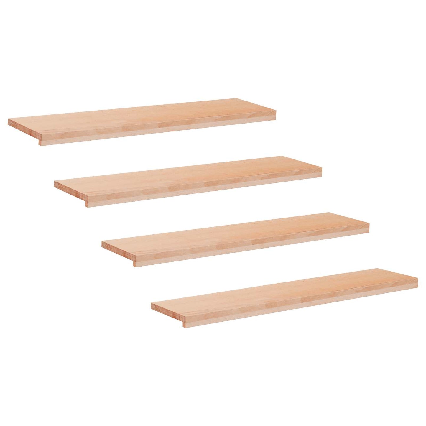 Stair Treads 4 pcs 120 x 30 x 2 cm Natural Solid Beech Wood