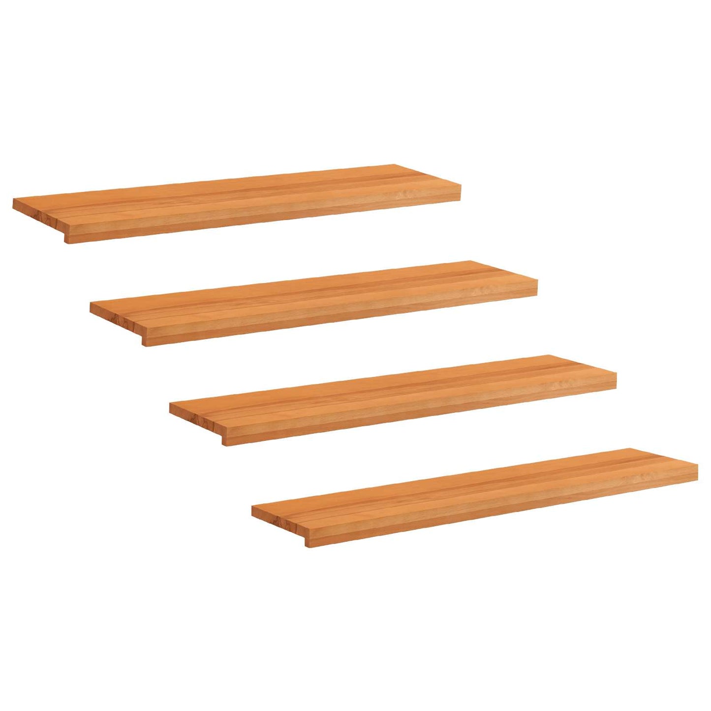 Stair Treads 4 pcs 110 x 30 x 2 cm Light Brown Solid Beech Wood