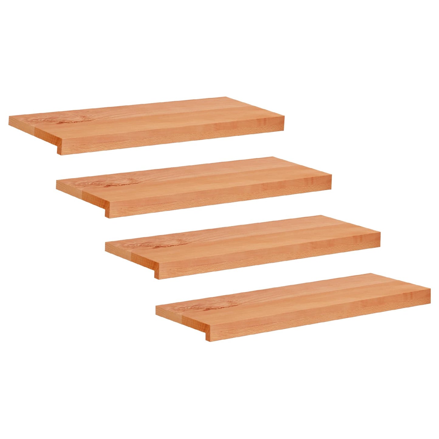 Stair Treads 4 pcs 80 x 25 x 2 cm Varnish Solid Beech Wood