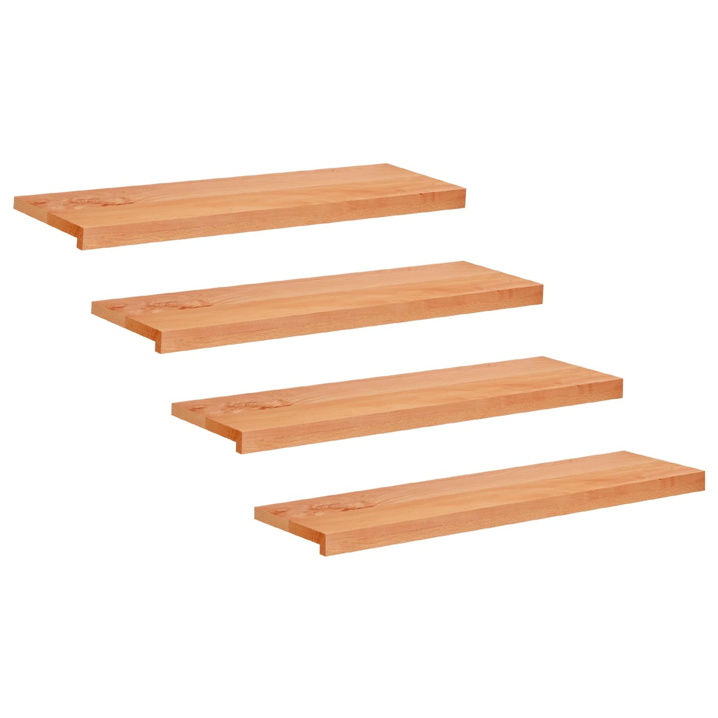 Stair Treads 4 pcs 100 x 25 x 2 cm Varnish Solid Beech Wood