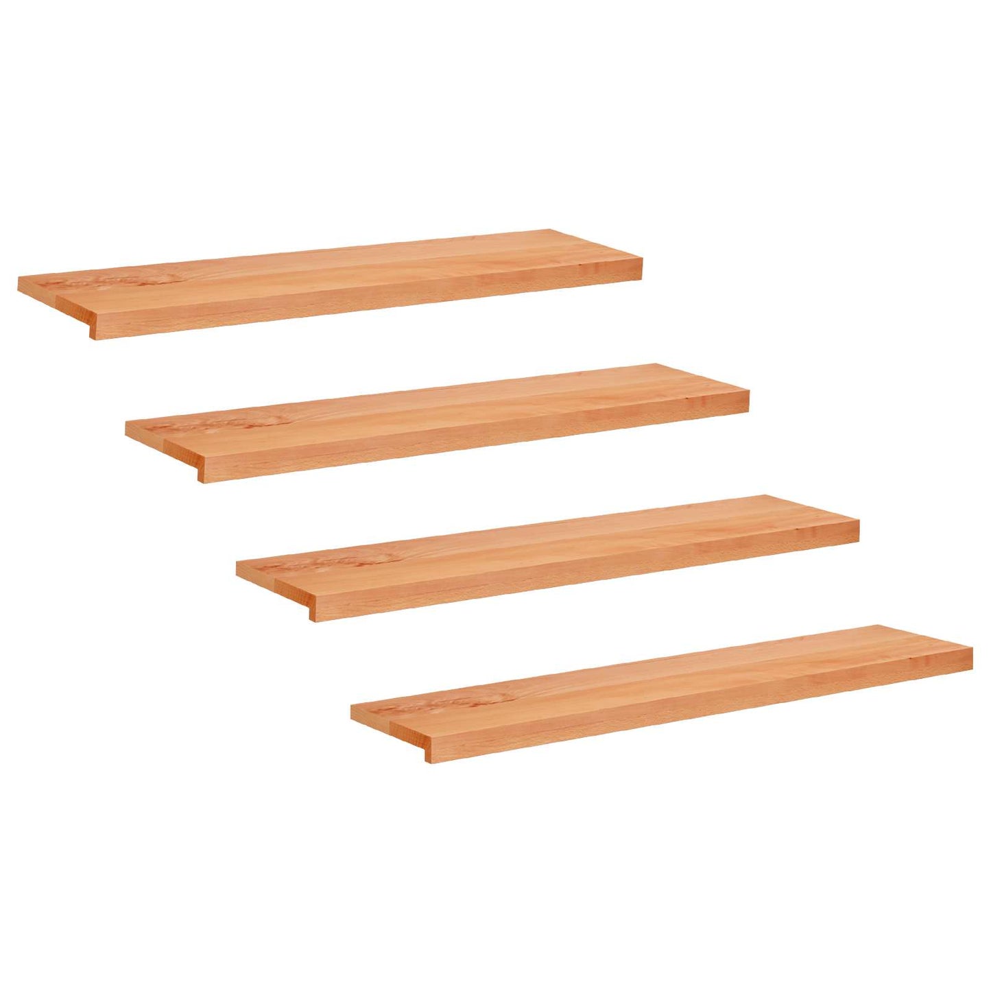 Stair Treads 4 pcs 110 x 25 x 2 cm Varnish Solid Beech Wood