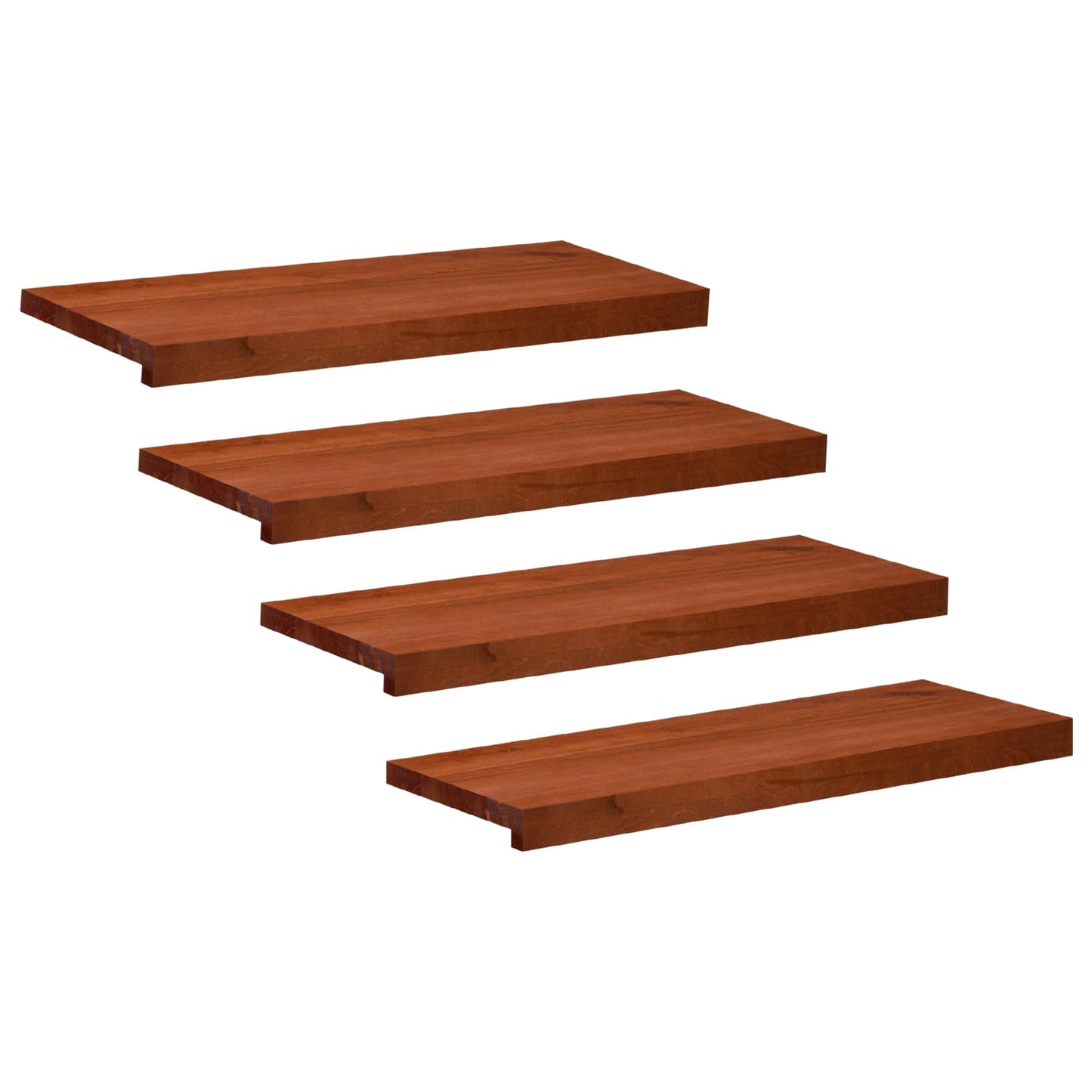 Stair Treads 4 pcs 80 x 25 x 2 cm Brown Solid Beech Wood