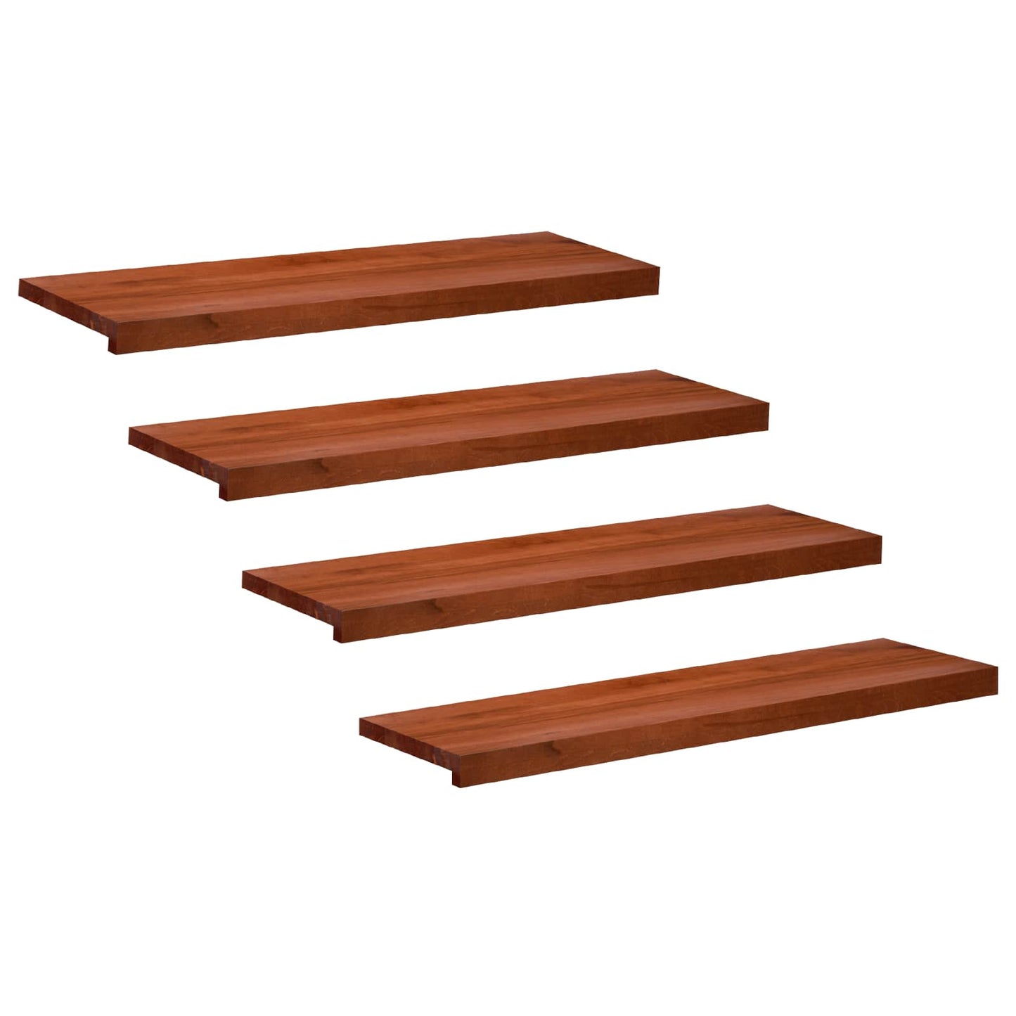 Stair Treads 4 pcs 90 x 25 x 2 cm Brown Solid Beech Wood
