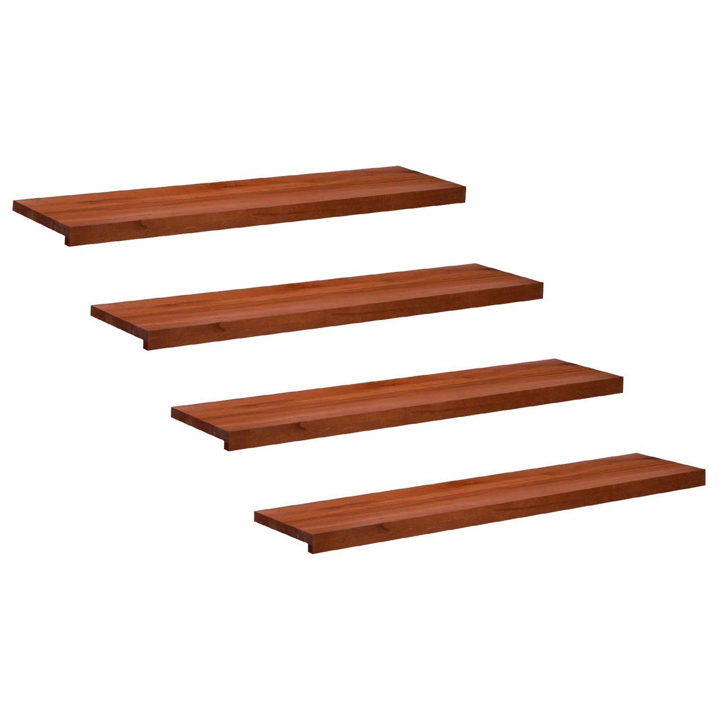 Stair Treads 4 pcs 110 x 30 x 2 cm Brown Solid Beech Wood