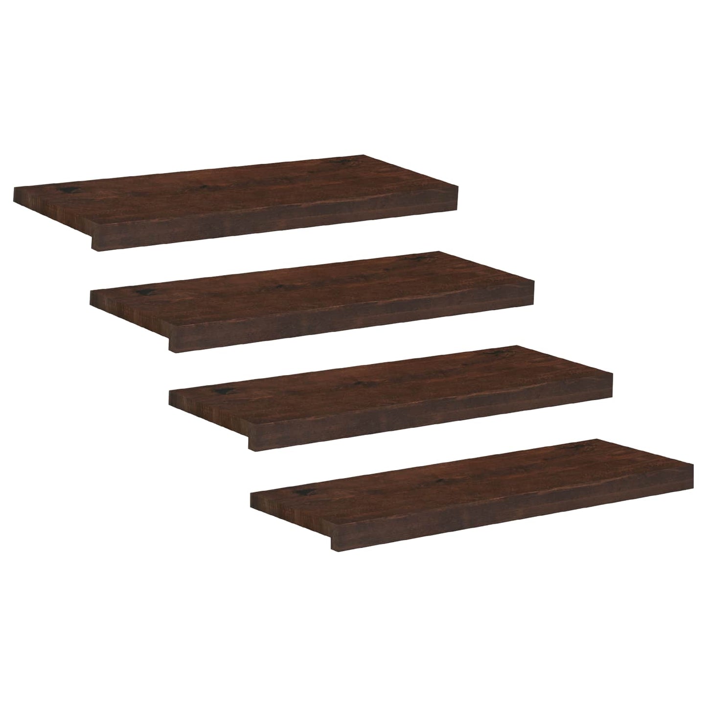 Stair Treads 4 pcs 80 x 25 x 2 cm Dark Brown Solid Beech Wood