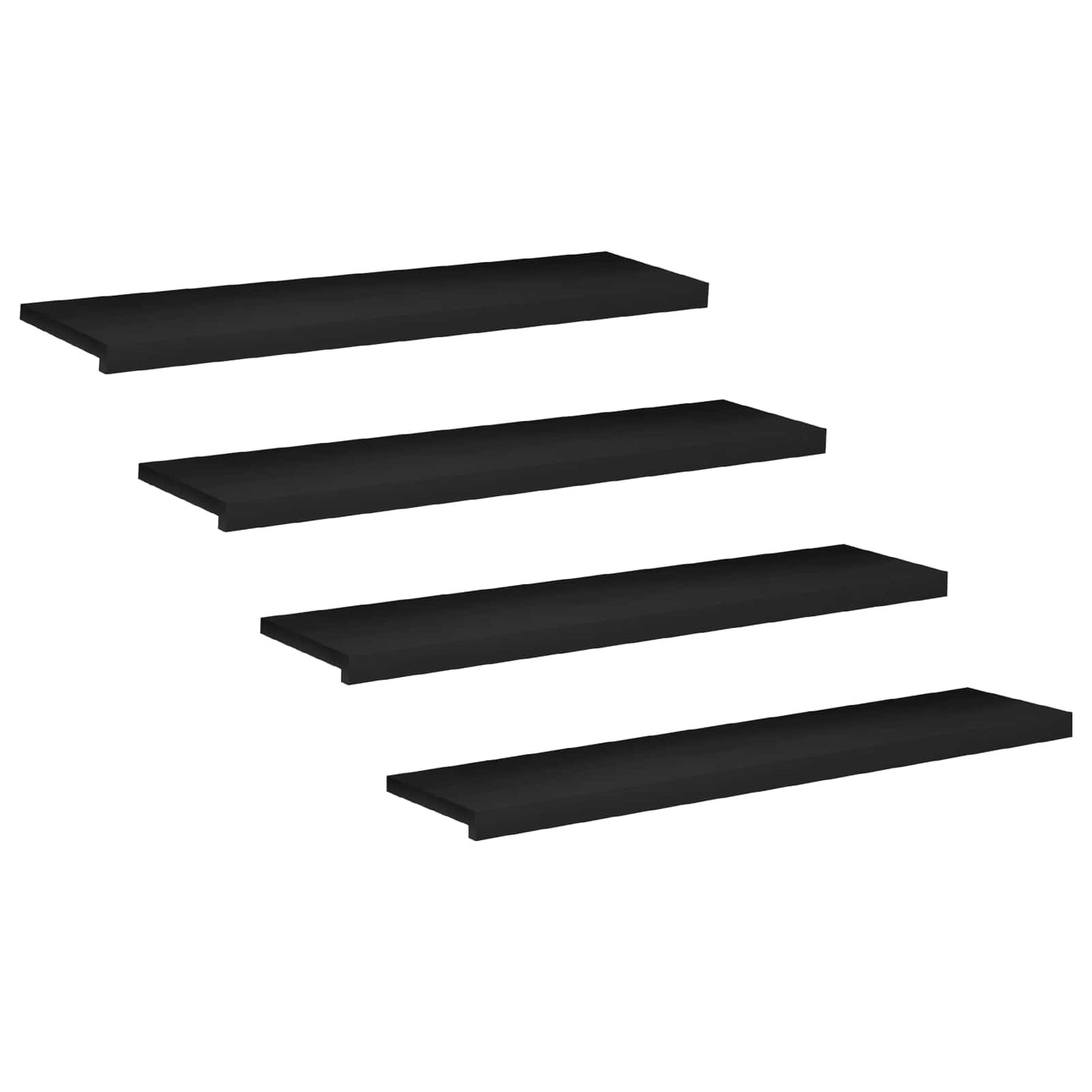 Stair Treads 4 pcs 110 x 30 x 2 cm Black Solid Beech Wood
